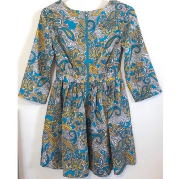 H&M PAISLEY BOHO MINI DRESS, SIZE US 4, PAISLEY PRINT - Picture 4 of 11